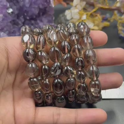 Smoky Quartz Tumble Bracelet (Grounding & Protection)