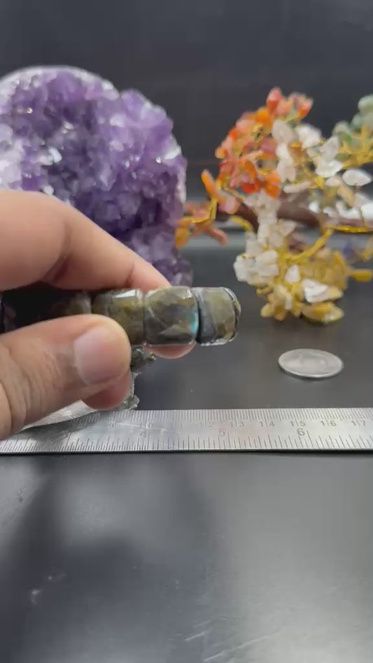 Labradorite Square Faceted Flat Bead Bracelet (Protection & Intuition)