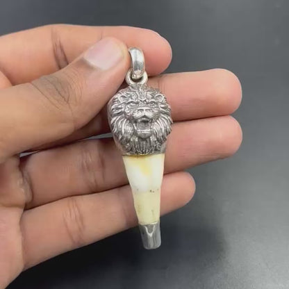 FAUX 925 Silver Lion Teeth Locket (Strength & Confidence)