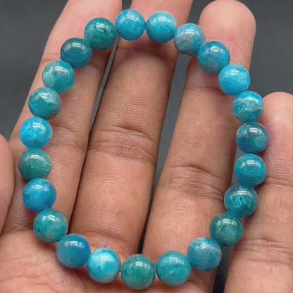 Blue Apatite Bracelet AAA (Motivation & Mental Clarity)
