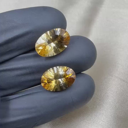 Natural Citrine Pair  5.30 carat each