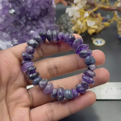 Amethyst Polished Freeform Bracelet (Calmness & Spiritual Clarity)