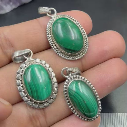 Malachite Silver Locket (Protection & Transformation)
