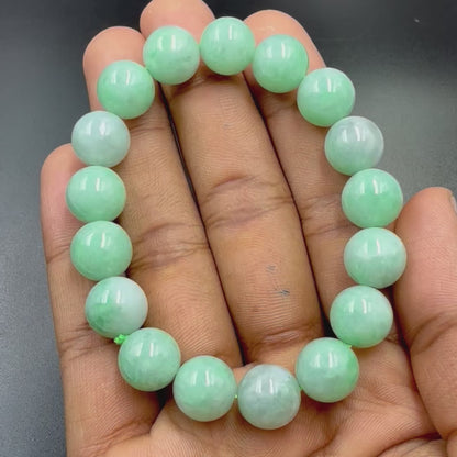 Jadeite Jade Apple Green Top Quality Premium AAA  Bracelet (Luck and Fortune)