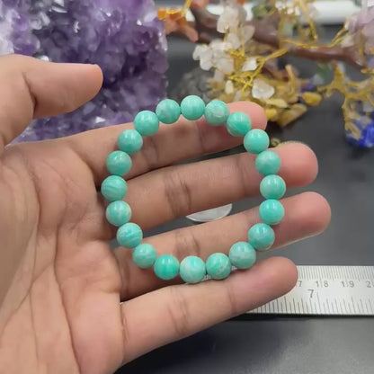 AAA Green Russian Amazonite Bracelet (Calmness & Communication)