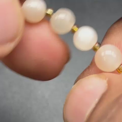 Peach Moonstone Jaap  Mala (Emotional Balance & New Beginnings)