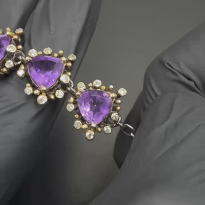 Amethyst Silver Bracelet