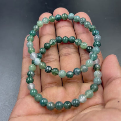 Moss Agate Bracelet for Growth, Calm Energy & Balance