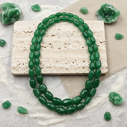 Green Dyed Quartz Mala