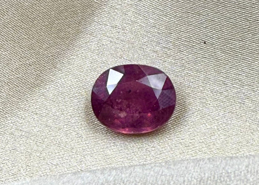 Ruby Glass Filled  Oval cut Stone  4.76 carat