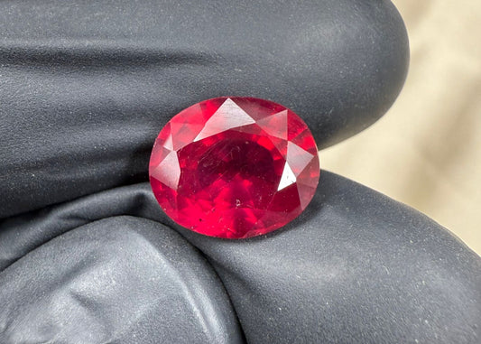 Natural Ruby  Glass Filled   Oval cut Stone  7.16 carat