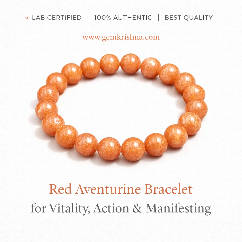 Red Aventurine Bracelet for Vitality, Action & Manifesting premium GemKrishna product cover