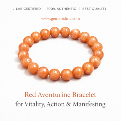 Red Aventurine Bracelet for Vitality, Action & Manifesting premium GemKrishna product cover