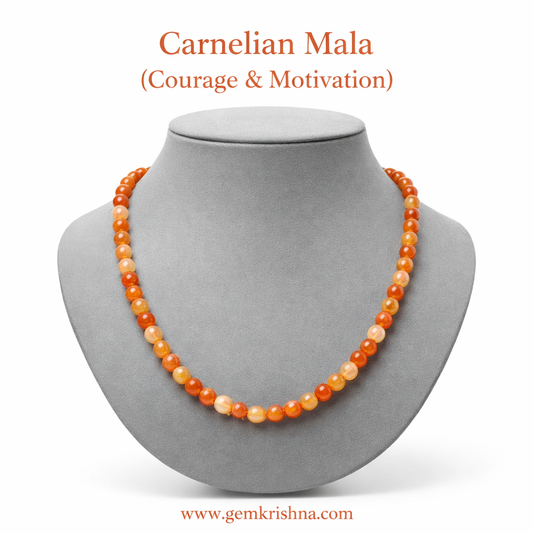 Carnelian Jaap Mala (Courage & Motivation) premium GemKrishna product cover
