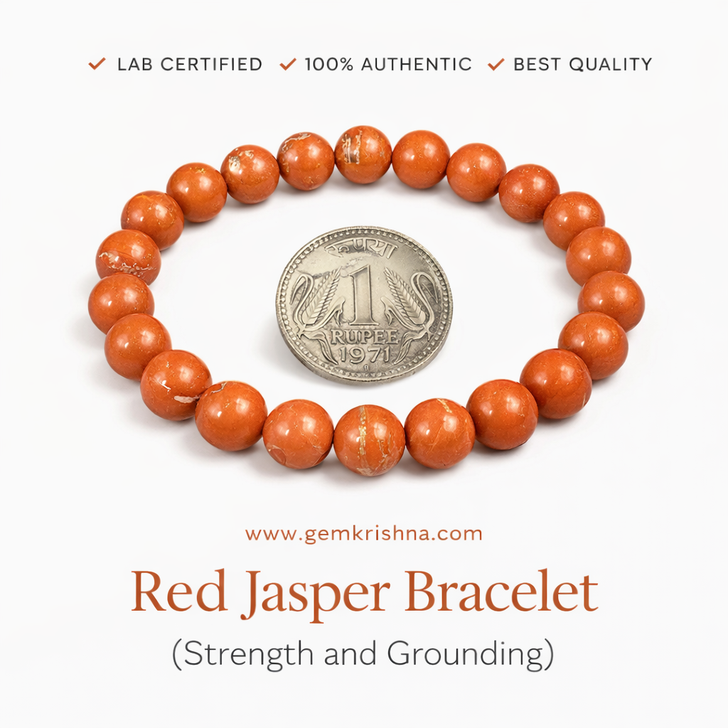 Red Jasper Bracelet (Strength and Grounding) premium GemKrishna product cover
