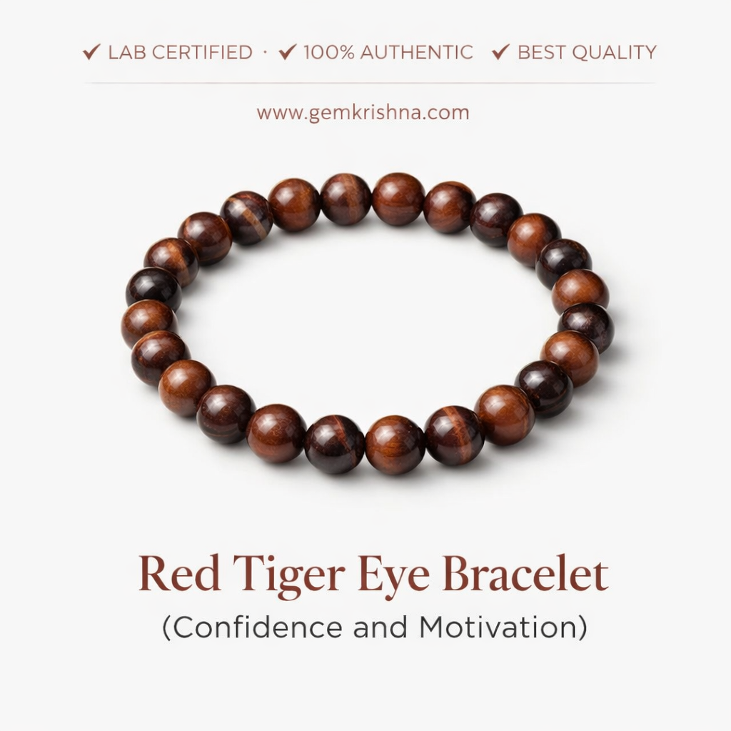Red Tiger Eye Bracelet (Confidence and Motivation) premium GemKrishna product cover
