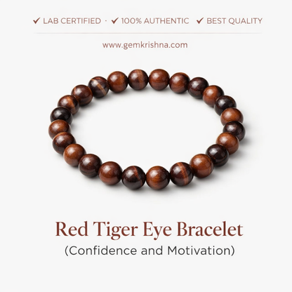 Red Tiger Eye Bracelet (Confidence and Motivation) premium GemKrishna product cover