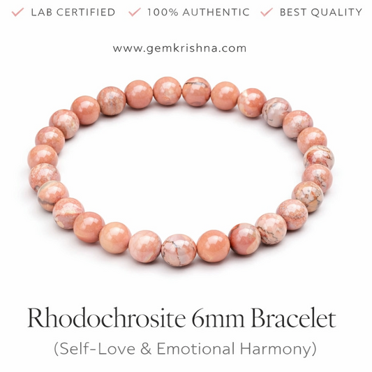 Rhodochrosite 6mm Bracelet (Self-Love & Emotional Harmony) premium GemKrishna product cover