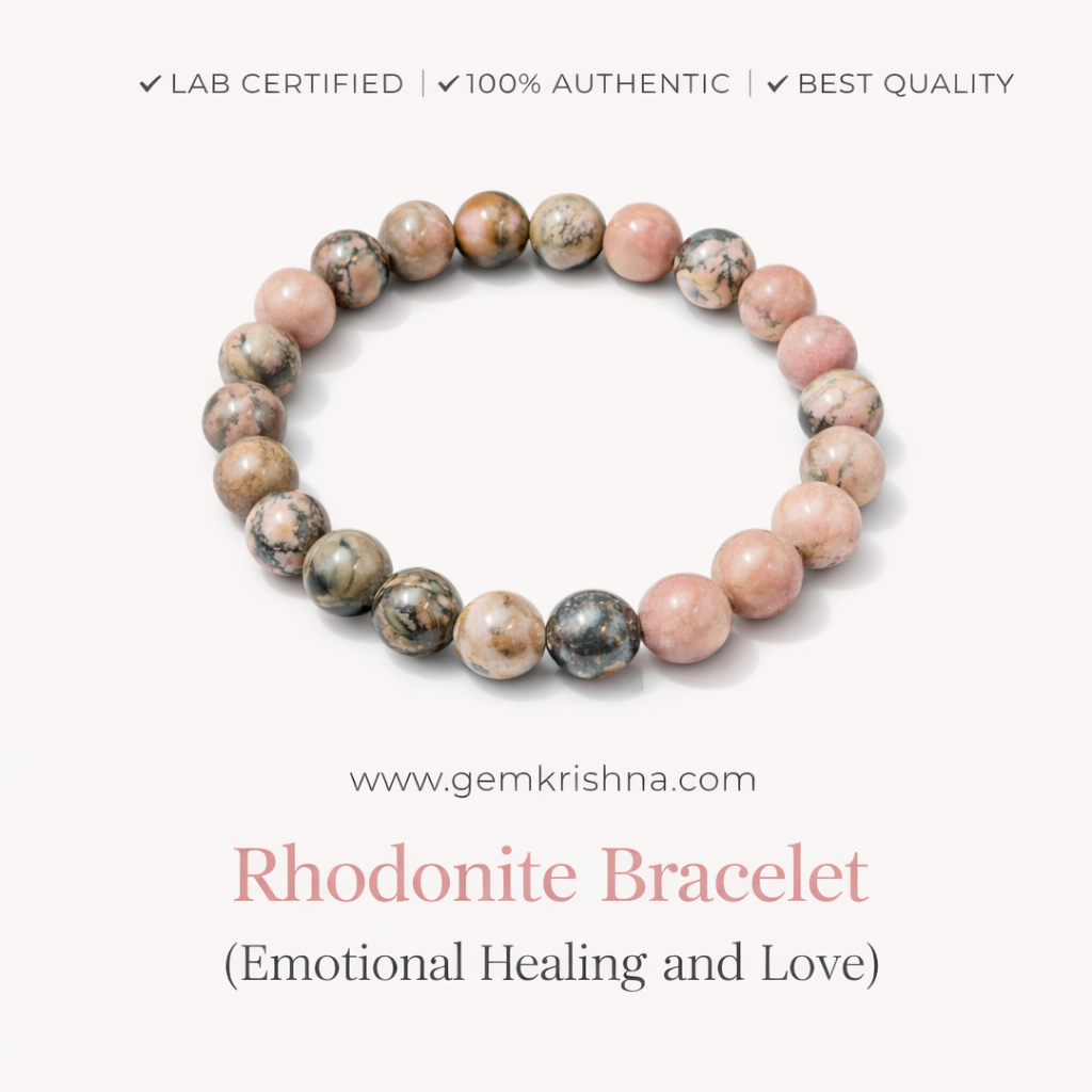 Rhodonite Bracelet (Emotional Healing and Love) premium GemKrishna product cover