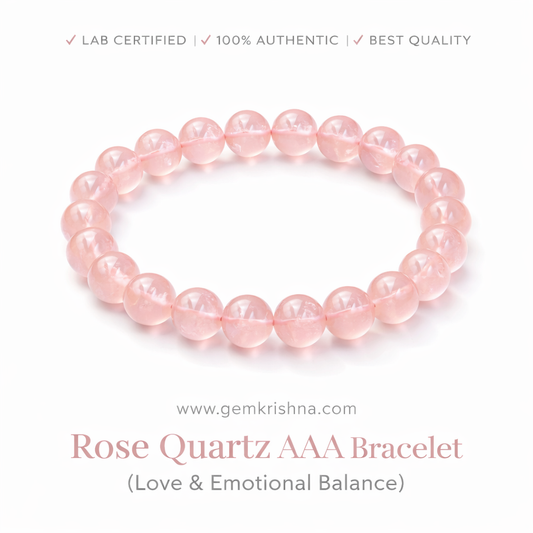 Rose Quartz AAA Bracelet (Love & Emotional Balance) premium GemKrishna product cover