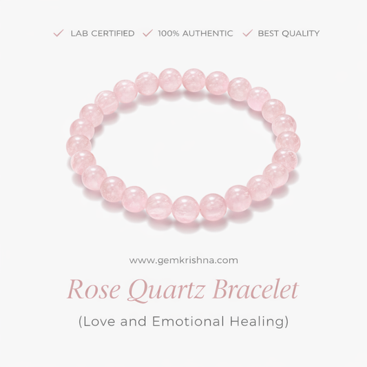 Rose Quartz Bracelet (Love and Emotional Healing) premium GemKrishna product cover