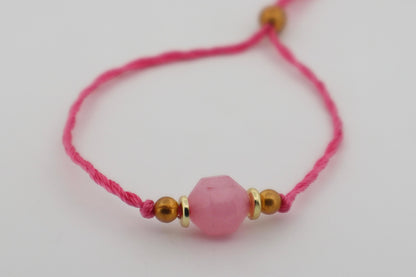 Rose Quartz Bead Thread Bracelet🌸