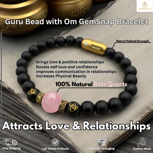Guru Bead with OM GemSnap Bracelet