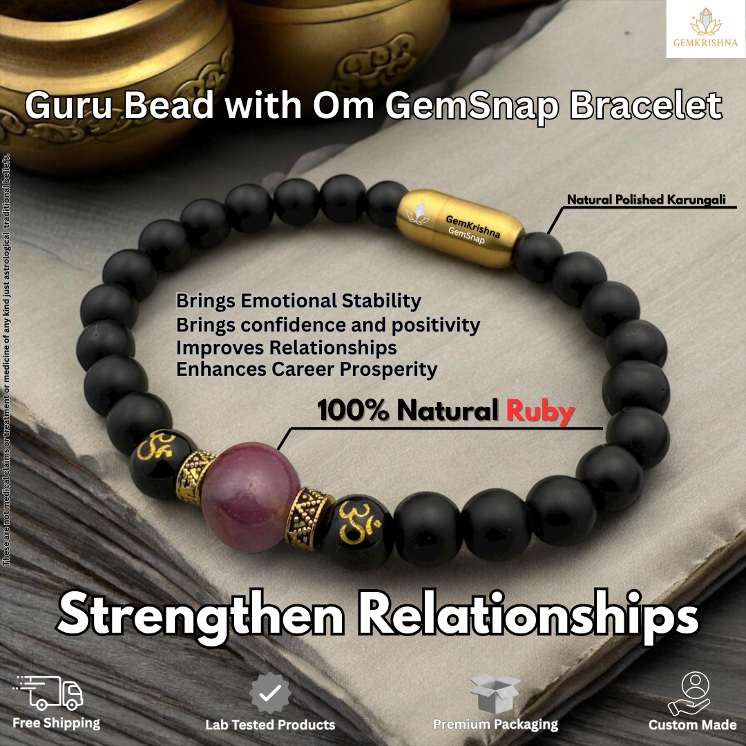Guru Bead with OM GemSnap Bracelet