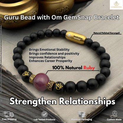 Guru Bead with OM GemSnap Bracelet