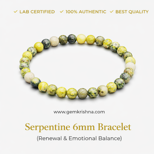 Serpentine 6mm Bracelet (Renewal & Emotional Balance) premium GemKrishna product cover