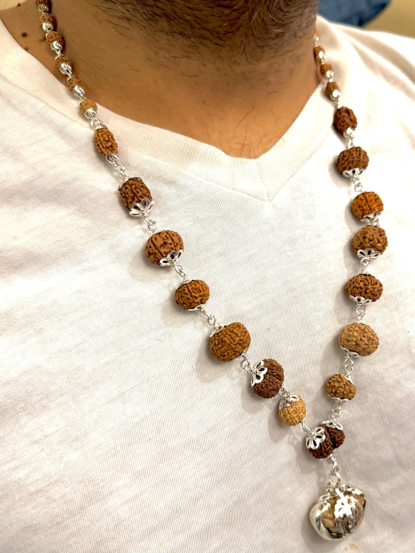 Silver Siddh Rudraksh Mala (Lab Tested)
