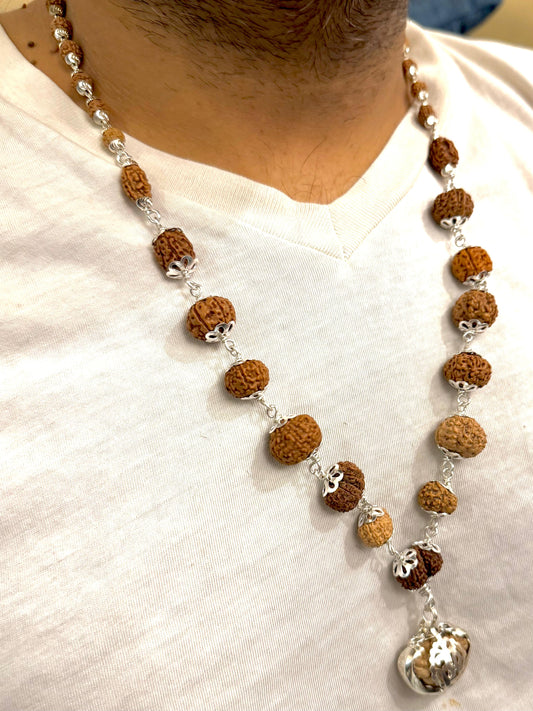 Silver Siddh Rudraksh Mala (Lab Tested)