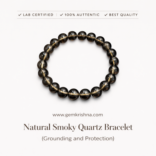Natural Smoky Quartz Bracelet (Grounding and Protection) premium GemKrishna product cover