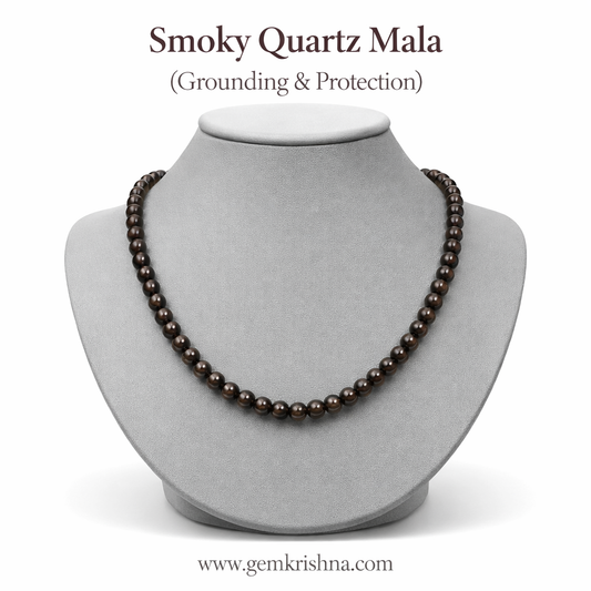 Smoky Quartz Mala & Bracelet (Grounding & Protection) premium GemKrishna product cover