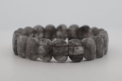 Smoky Quartz Oval Faceted Flat Bead Bracelet | Grounding and Focus | Best Quality | 100% Natural - GemKrishna