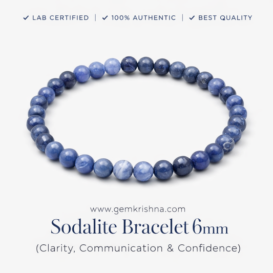 Sodalite Bracelet 6mm (Clarity, Communication & Confidence) premium GemKrishna product cover