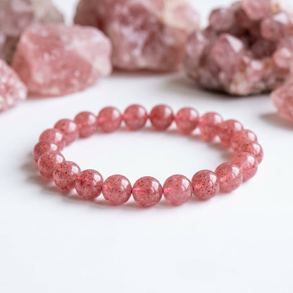 Strawberry Quartz Bracelet | Love and Positive Energy | 1 Pc | Best Quality | 100% Natural - GemKrishna