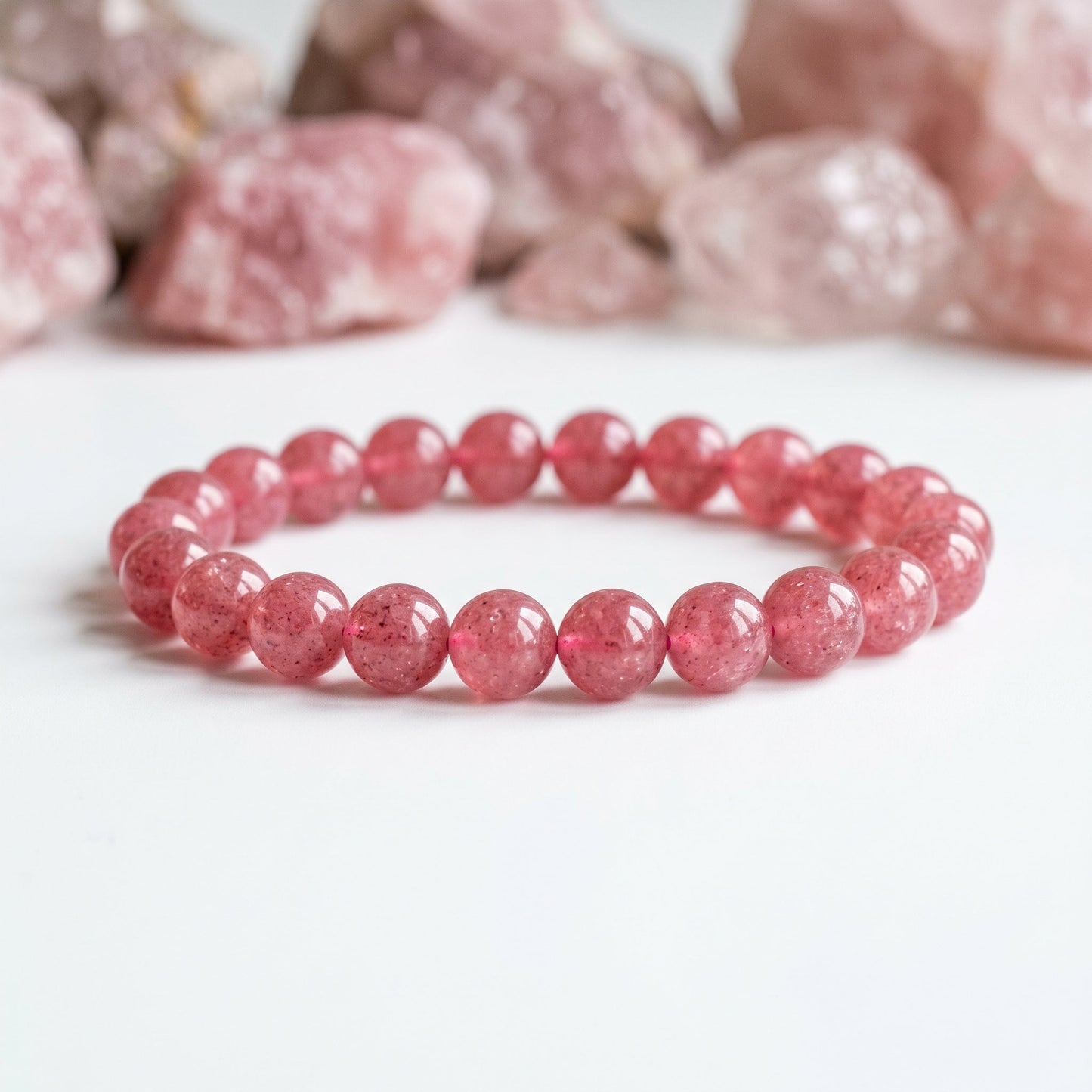 Strawberry Quartz Bracelet | Love and Positive Energy | 1 Pc | Best Quality | 100% Natural - GemKrishna