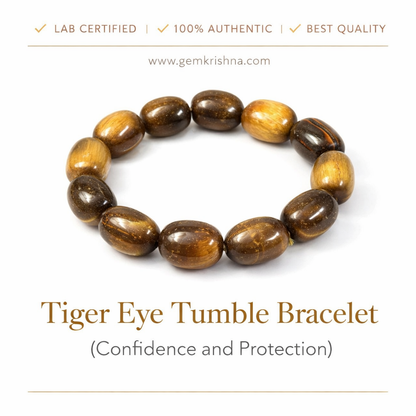 Tiger Eye Tumble Bracelet (Confidence and Protection) premium GemKrishna product cover