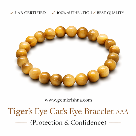 Tiger’s Eye Cat’s Eye Bracelet AAA (Protection & Confidence) premium GemKrishna product cover