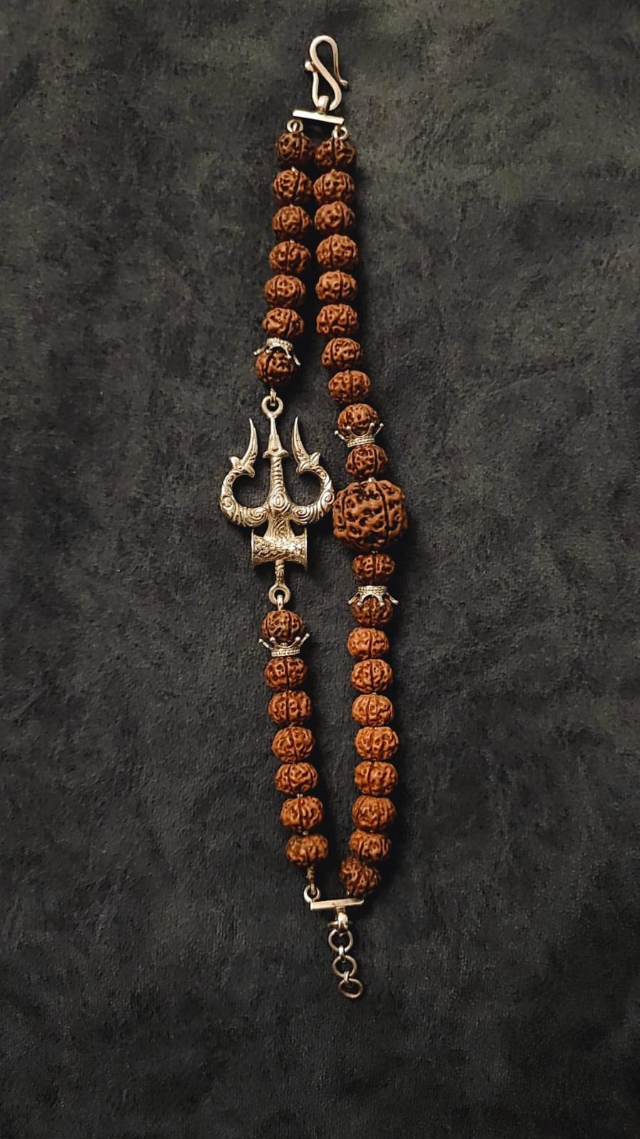 Rudraksh Silver Trishul Bracelet