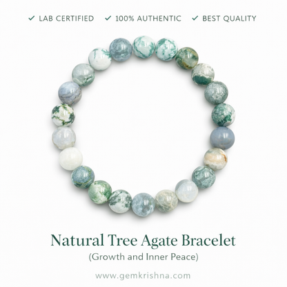 Natural Tree Agate Bracelet (Growth and Inner Peace) premium GemKrishna product cover