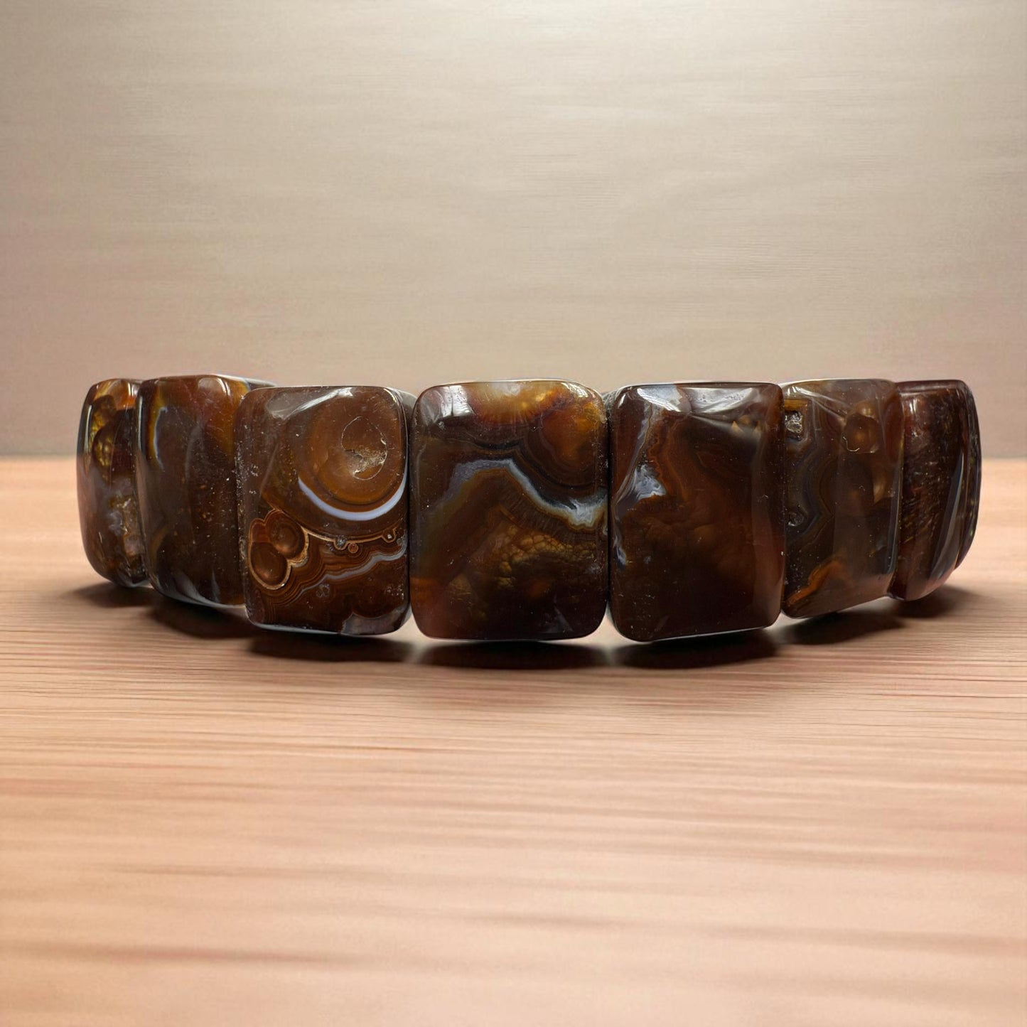 Natural Fire agate bracelet Flat Rectangle Bead