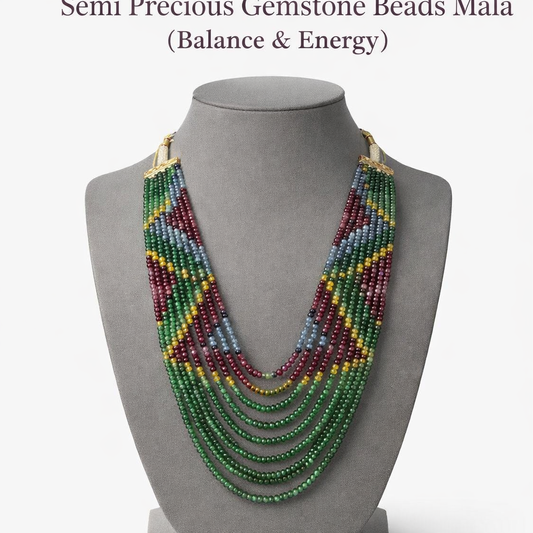Multi Mala Semi Precious Gemstone Beads Mala 11 Lines | Best Quality premium GemKrishna product cover